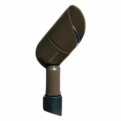 Halogen outdoor flood and accent light operating on 12V AC, delivering 600 lumens at 3000K with 7W power consumption. Features a black housing, NEMA 4x4 light distribution, and includes the lamp. Overall dimensions: 5 7/8 in length by 2 7/8 in width. Suitable for landscape and architectural illumination such as highlighting pathways, facades, or garden features.
