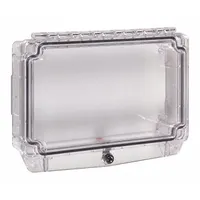 This clear polycarbonate guard is designed for outdoor use with dual action pull stations. It protects against vandalism and accidental damage while allowing visual inspection. Surface mount with included hardware, water resistant, overall depth 4 3/4 in