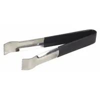 These general purpose lab tongs are constructed from stainless steel with Pom tips for handling laboratory items. The 6-inch overall length provides a secure grip for tasks such as transferring beakers, flasks, or other equipment in research, educational, or industrial lab settings