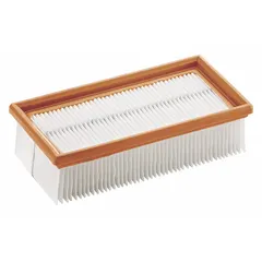 Standard wet/dry paper filter for FEIN shop vacuums, compatible with models 9-20-27 and 9-20-28. Captures fine dust and debris during both wet and dry pickup. Suitable for general workshop cleanup and construction site maintenance.