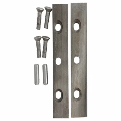 WILTON Serrated Jaw Inserts: Steel, For 4 in Vise Jaw Wd - Screw-In Vise Jaw Caps