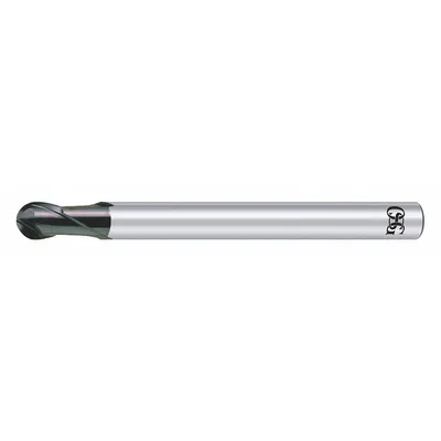 OSG Ball End Mill: Carbide, WXS Coated, 2 Flute, 8 mm Mill Dia, 12 mm LOC - Carbide Ball End Mills for Hardened Materials