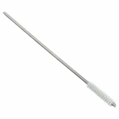 This single-stem brush with nylon fill is used for light deburring and finishing on all metals. The 3/32 in diameter and 0.008 in fill diameter allow access into tubes and small bores for precise cleaning and surface preparation.