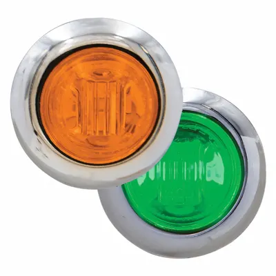 MAXXIMA Clearance Marker Light: Clearance Light, LED, Round, Surface Mount, Amber/Green - Marker Lights