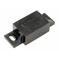 Plastic magnetic push-to-close door catch with pull opening action. Measures 1/2 in height by 1 15/16 in width. Used in cabinets, enclosures, and access panels requiring a low-profile latching solution with easy manual release