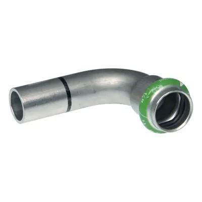 APOLLO SmartPress Crimp Elbow Fitting: 1/2 in Pipe x 1/2 in Pipe Size - Potable Water Stainless Steel Press Fittings