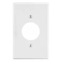HUBBELL Wall Plate: Single Circular Opening, 1 Gang, White, Std Size (MPN P7W)