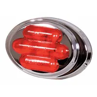 MAXXIMA Clearance Marker Light: Clearance Light, LED, Oval, Surface Mount, Red, Hole, PL-2 Connector