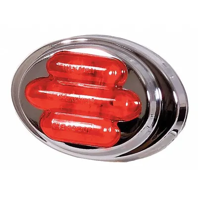 MAXXIMA Clearance Marker Light: Clearance Light, LED, Oval, Surface Mount, Red - Clearance Lights