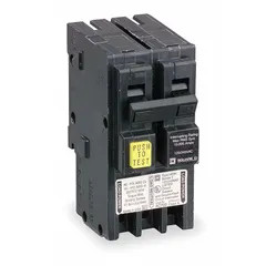 Plug-in miniature circuit breaker for Homeline load centers. Rated 25 A, 2-pole, single-phase, 120/240V AC with 10kA interrupting capacity. Provides overcurrent and short-circuit protection in residential and light commercial applications.