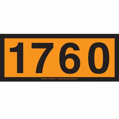 LABELMASTER Preprinted UN Number Placard 1760