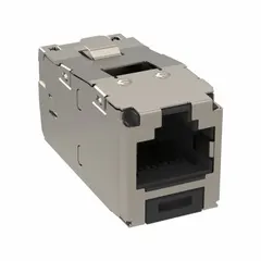 The PANDUIT CJS688TGY is a Category 6 RJ45 jack module with one port, designed for terminating copper cabling in structured cabling systems. It supports high-speed data transmission for voice, data, and video signals in enterprise networks and data centers. The module is black and sold individually.