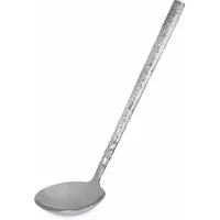 This CARLISLE ladle is made of stainless steel with a silver hammered-mirror finish. It has a 1 oz capacity and an overall length of 8 3/4 inches. Used for portioning and serving liquids or semi-liquids in foodservice operations