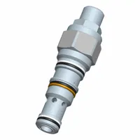 Screw-in counterbalance cartridge valve with screwdriver adjustment. Features BG valve cavity size, M20 thread, and nitrile seals. Used to control overrunning loads in hydraulic systems, preventing uncontrolled load descent