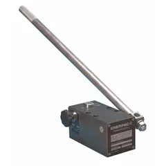 Single-acting, two-stage hand pump with a first-stage maximum pressure of 500 psi. Designed for use with single-acting cylinders in hydraulic systems for lifting, pressing, and clamping applications.