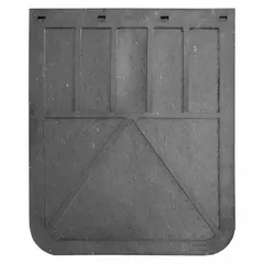 Heavy-duty rubber mud flap designed for trucks to reduce road spray and debris from tires. Black finish, 20x24" size. Sold in a pack of 2.