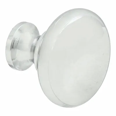 OEM Polished Chrome Brass Cabinet Knob, 1 1/4 in Grip Diameter - Chrome Cabinet Knobs