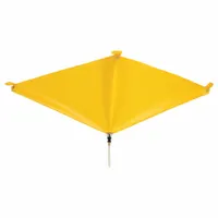This leak diverter is designed for temporary redirection of dripping water from ceiling leaks. It features magnetic corners for quick attachment to metal ceiling grids, protecting floors, equipment, and walkways. The yellow PVC material provides visibility and durability. Suitable for use in industrial plants, warehouses, and facilities