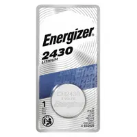 ENERGIZER Coin Cell Battery: 2430 Battery Size, Lithium / Manganese Dioxide, 320 mAh Capacity, 3V DC (MPN ECR2430BP)