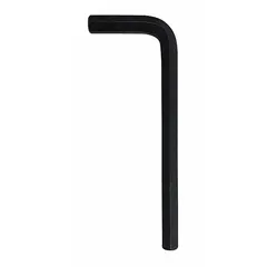 This L-shaped hex key features a 1/4 in SAE tip size and is constructed from alloy steel with a black oxide finish. The short length and L-shape design allow for use in confined spaces. Suitable for driving hex socket screws in general maintenance and assembly tasks.