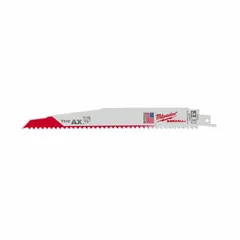 This 9-inch reciprocating saw blade features 5 teeth per inch and a rigid straight-cut geometry for cutting nail-embedded wood. With a blade thickness of 0.06 inches, it is suited for demolition and framing applications where nails are present in lumber. Sold in a 5-pack.