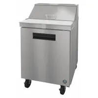 This HOSHIZAKI refrigerated prep table provides 6.2 cu ft of cold storage beneath a worktop surface, suitable for commercial kitchens. It features one door and thermostatic control. Dimensions: 44 1/4 in height, 31 in depth. Not Energy Star compliant