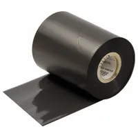 Black wax/resin single-color printer ribbon for the BBP81 printer. Chemical-resistant and RoHS compliant. Used for printing durable labels in industrial identification and facility management applications