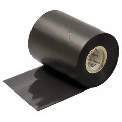 Black wax/resin single-color printer ribbon for the BBP81 printer. Chemical-resistant and RoHS compliant. Used for printing durable labels in industrial identification and facility management applications.