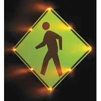 LED Crossing Sign: 30 in x 29 in Nominal Sign Size (W x H), Aluminum, W11-2 MUTCD, Diamond, Plug-In (MPN 2180-00254)