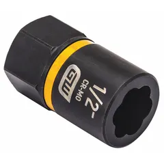 This 3/8" drive impact socket is designed for extracting damaged or rounded-off bolts. The 7-point configuration provides secure grip on bolt heads, while the black oxide finish offers corrosion resistance. Suitable for use with impact wrenches in high-torque extraction applications. Not tether capable.