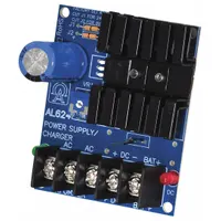 The ALTRONIX AL624 is a regulated power supply board that converts 16 to 24V AC input to selectable 6, 12, or 24V DC output at 1.2A. Constructed with phenolic/fiberglass material, it is suitable for use in access control systems, security panels, and industrial control applications requiring a stable DC power source