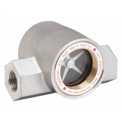 Dwyer Window Sight Flow Indicator with Impeller: Rotor, 316 Stainless Steel, 2 in FNPT - Flow Sights with Indicator