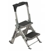 LOUISVILLE LADDER Step Stool: 2 Steps, 2.5 ft Overall Ht, 300 lb Load Cap, Aluminum (MPN L-2011-02)