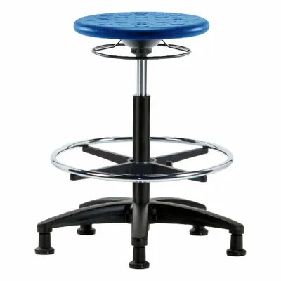 OEM Stool: Polyurethane, Ht Range 22 in to 32 in, 13 in Seat Wd, 13 in Seat Dp - Polyurethane Lab Stools