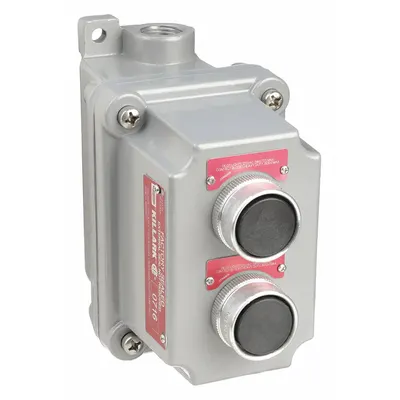 HUBBELL KILLARK Control Station: 2 Gang, (2) Push Buttons, 2NO/2NC, No Legend, 0 Pilot Lights - Push-Button Control Stations