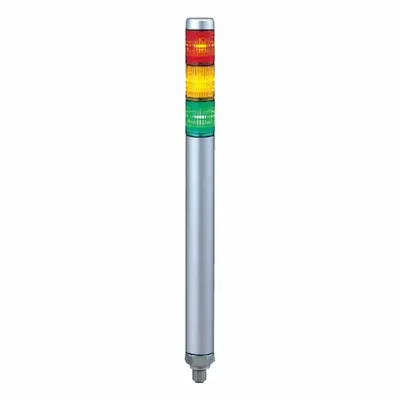 PATLITE Signal Tower: 3 Tier, No Sounder Tier, IP65, Amber/Green/Red - Three-Tier Tower Light Assemblies