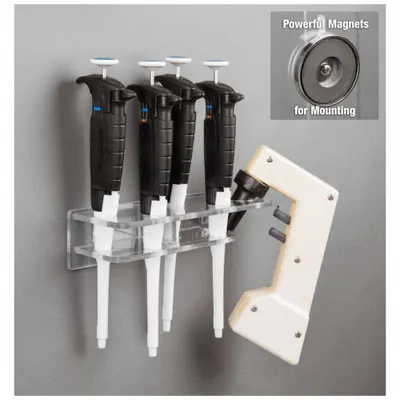 POLTEX Pipette and Pipette Aid Rack, PETG, 2 1/4 in H x 3 5/8 in L - Pipette Holders