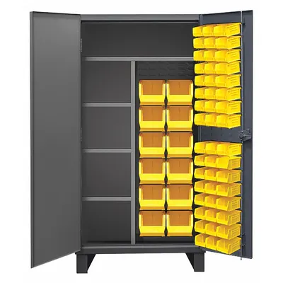 DURHAM MFG Standard Bin Cabinet with Half-Shelves - Standard Bin Cabinets with Half-Shelves