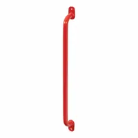 This steel grab handle in red finish provides a secure handhold for entering or exiting a work van. It includes universal fitment hardware for installation on van shelving systems. Overall length is 26 3/16 inches, overall width is 2 13/16 inches