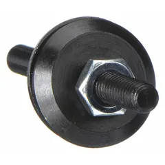 This nut lock-type wheel arbor from 3M is designed for 1/4 in wheel arbors and accommodates wheel thicknesses from 1/8 in to 1/2 in. It provides a secure mounting solution for abrasive wheels in surface conditioning and finishing operations.
