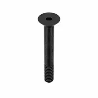 Flat head socket cap screw with #10-24 thread, 1 1/2 in length, inch system, right-hand thread. Made of alloy steel with black oxide finish. Drive size 1/8 in hex. 100-piece pack. Used in applications requiring a flush, countersunk finish such as machinery assembly, jigs, and fixtures