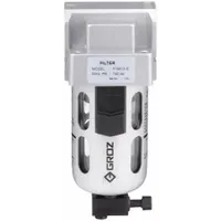 GROZ Compressed Air Filter: Particulate, 1/4 in NPT, 40 micron, 49 cfm, 145 psi Max Op Pressure (MPN F14913-S)