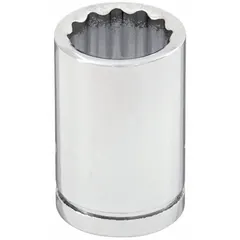 This 1/4" drive hand socket features a 12 mm metric size with a 12-point configuration for enhanced grip on hex fasteners. The standard depth and chrome finish suit general fastening tasks in automotive, machinery, and industrial assembly applications.