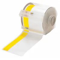 Continuous Label Stock: 4 in x 100 ft, Vinyl, White (Gloss)/Yellow (Gloss), Outdoor (MPN 113163)
