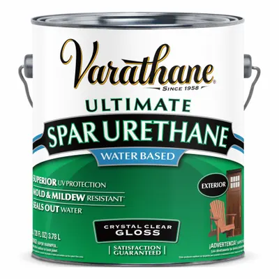 VARATHANE Finish: Finish, Exterior, Water, 1 gal Container Size, Wood, Gloss, Crystal Clear - Wood Sealers & Finishes