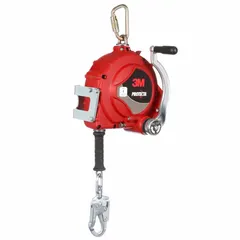 Mounted self-retracting lifeline for rescue applications, with a 50 ft stainless steel lifeline and overhead-only anchoring. Features a steel carabiner anchorage end connection and a harness steel swivel snap hook. Meets ANSI SRL Class 1 (2021) standards.