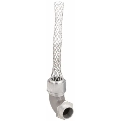 HUBBELL WIRING DEVICE-KELLEMS 90° Metallic Cord Grip with Mesh - 90° Metallic Cord Grips with Mesh