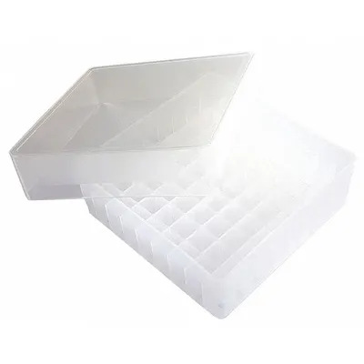 HEATHROW SCIENTIFIC Rectangular Storage Box: 5 1/8 in Overall Wd, 1 7/8 in Overall Ht, 5 1/8 in Overall Lg - Lab Storage Boxes