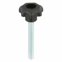 KIPP Hand Knob: 7 Point, Plastic w/ Steel Thread, M6 Thread, 45 mm Thread Lg, 25 mm Dia (MPN K0155.11071)