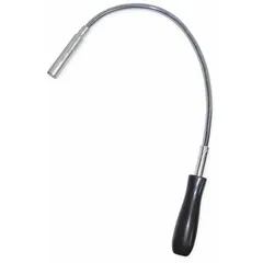 Magnetic pickup tool with neodymium magnet and fixed flexible steel shaft. Pull capacity 5 to 9.9 lb. Ergonomic rubber handle. Used to retrieve ferrous metal objects from confined or hard-to-reach areas in maintenance, automotive, and industrial settings.